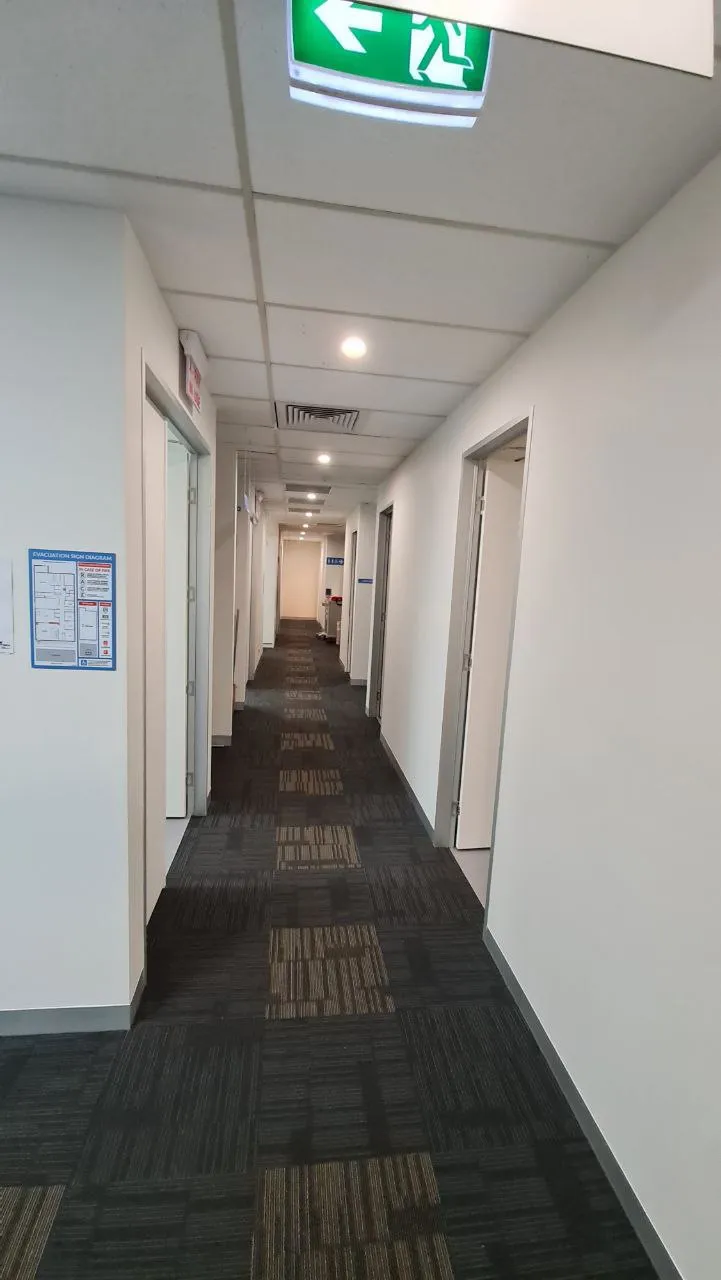 A long clinic corridor