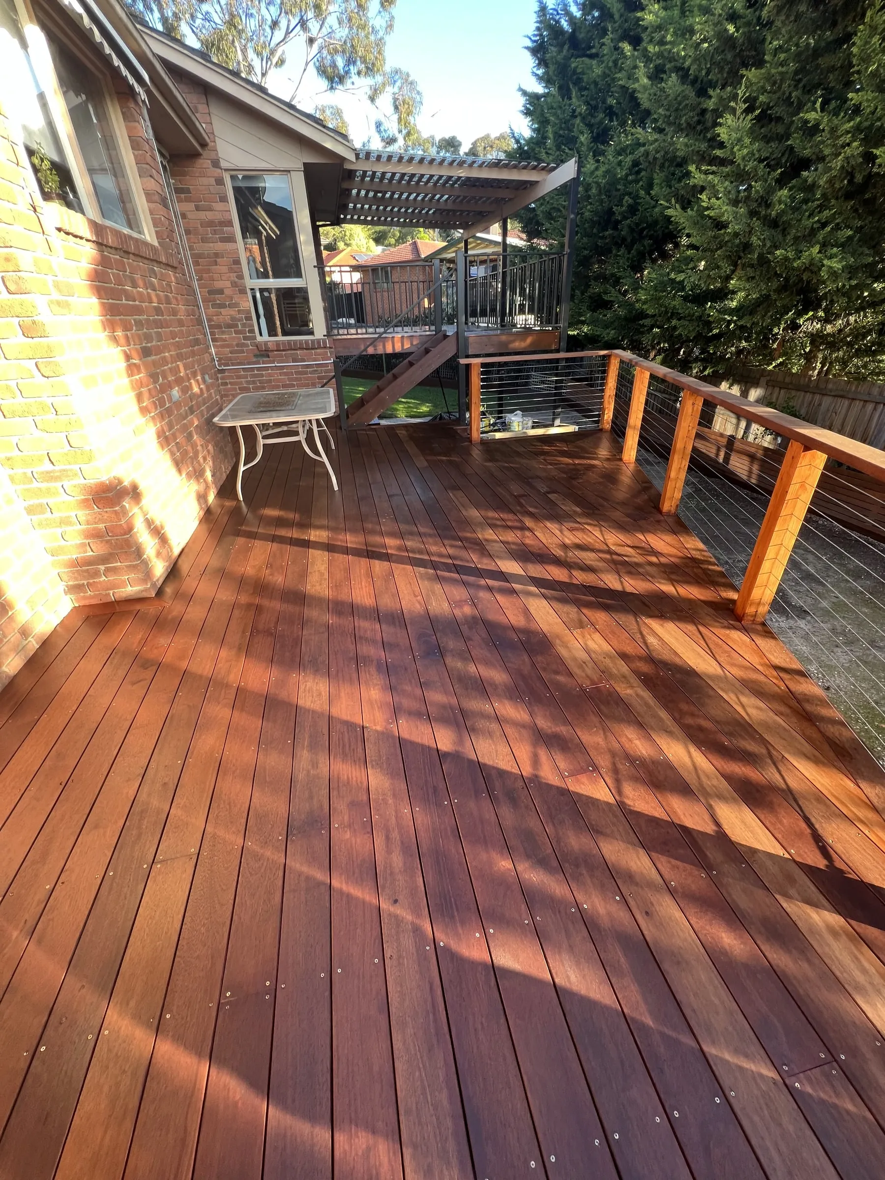 The same deck, stained