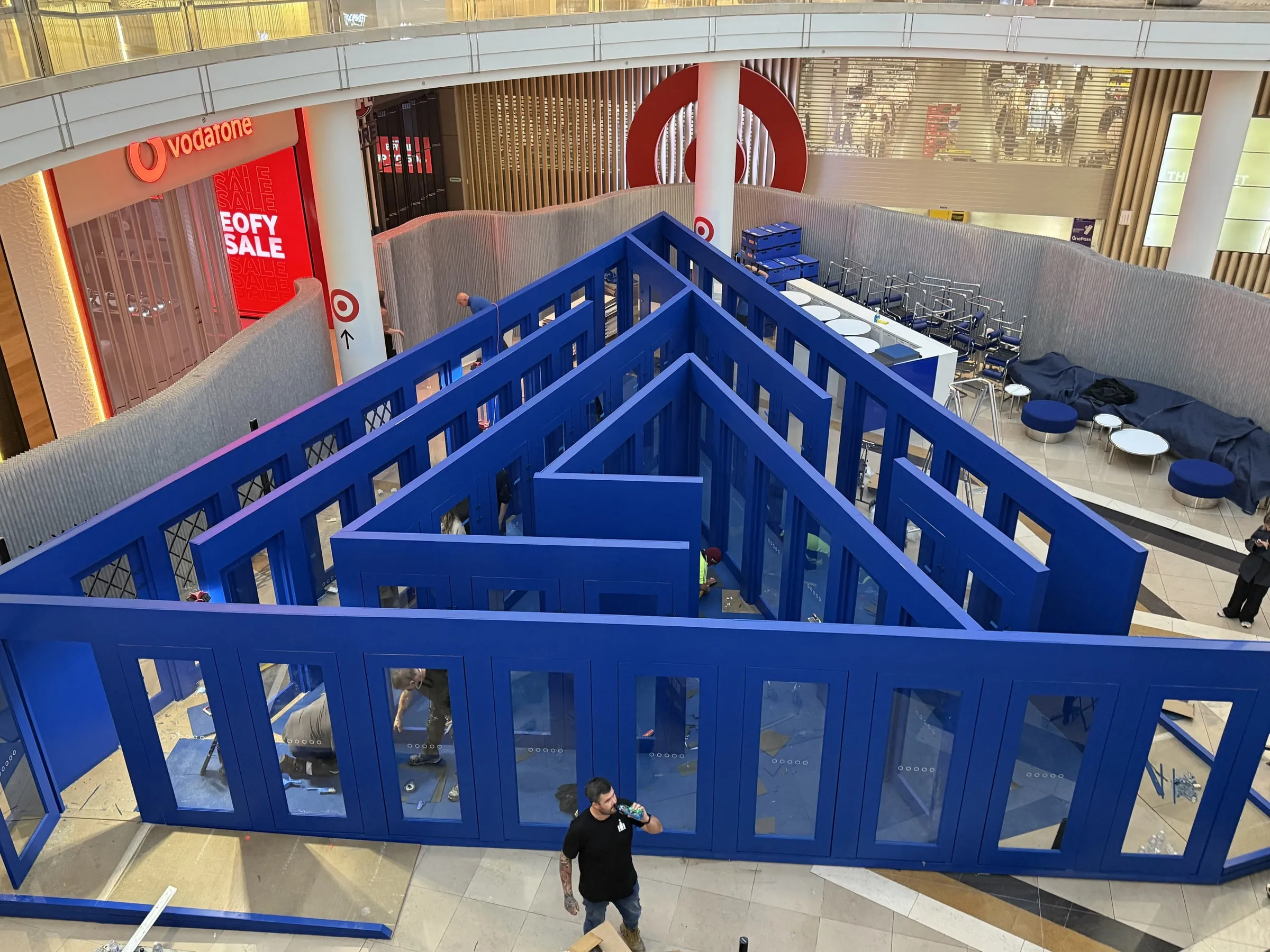 The same unit painted and finished in blue