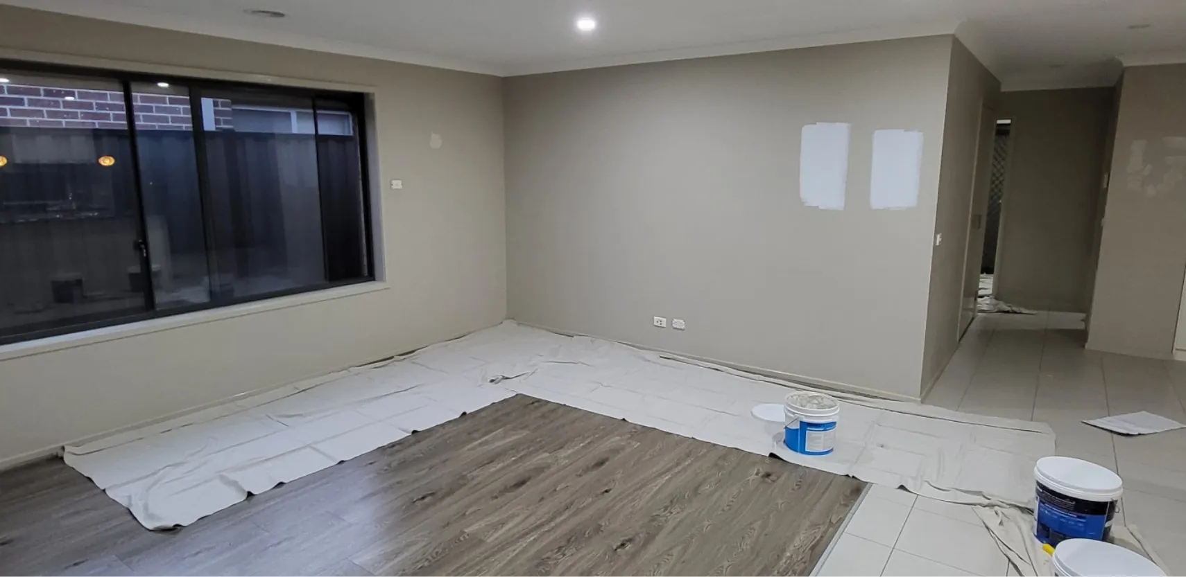 A living room before painting